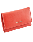 Pojemny portfel damski WINGS skórzany z ochroną RFID RED