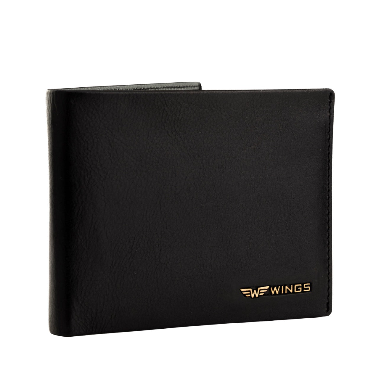 Męski portfel WINGS z naturalnej skóry bydlęcej Black