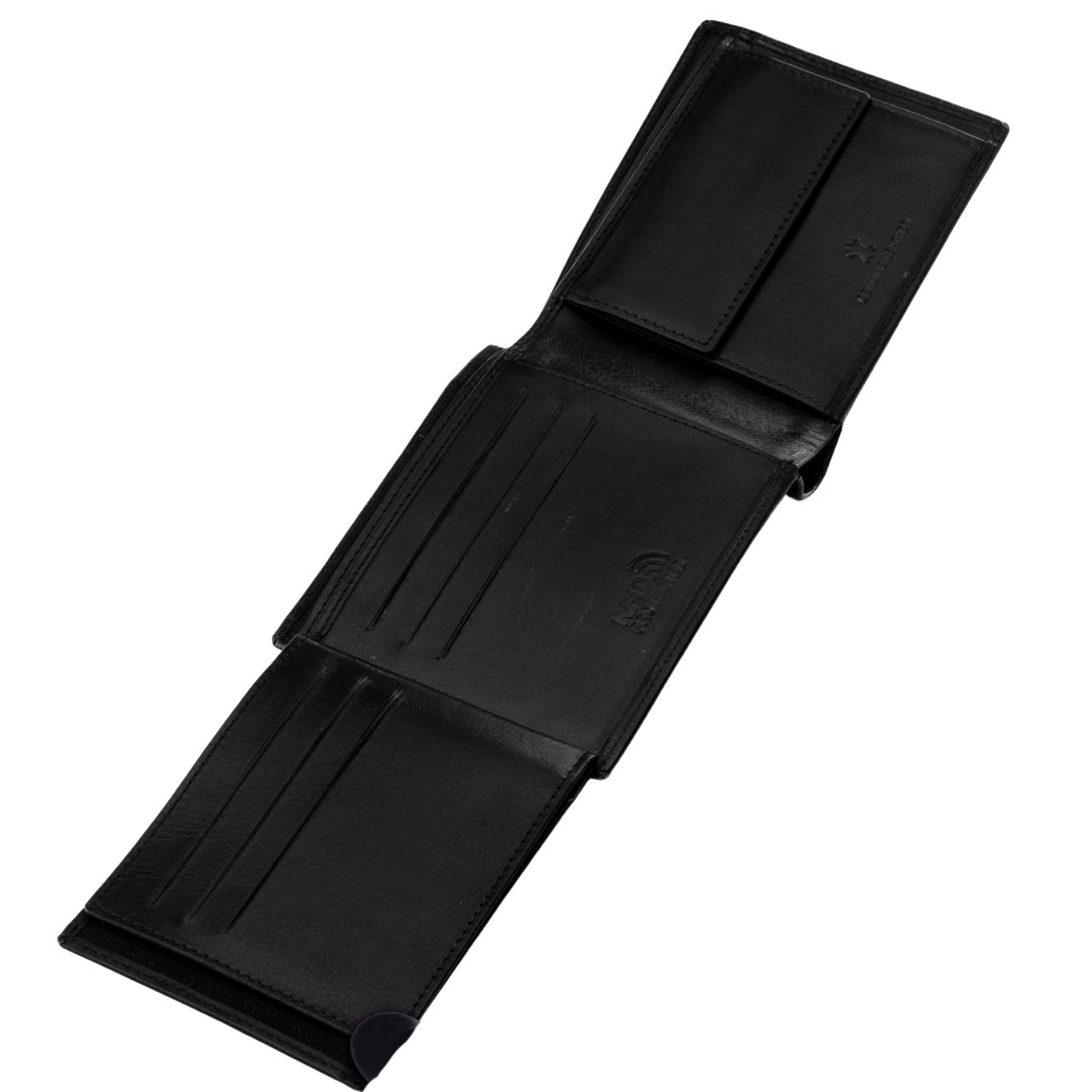Męski portfel WINGS z naturalnej skóry bydlęcej Black
