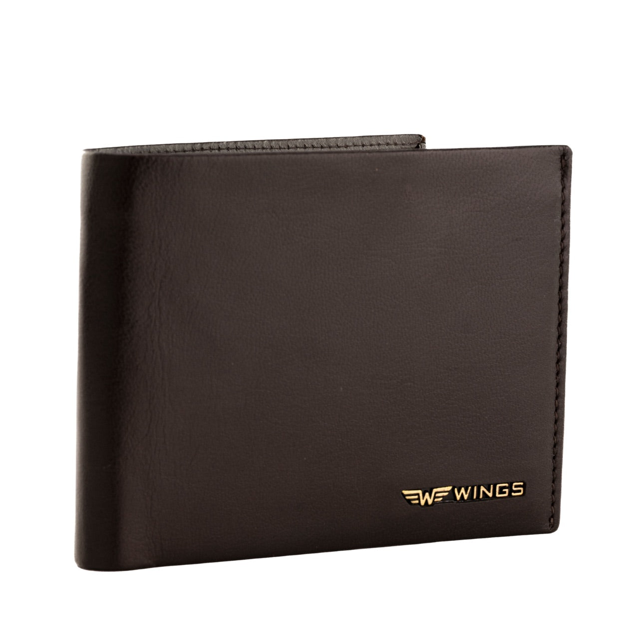 Męski portfel WINGS z naturalnej skóry bydlęcej Brown