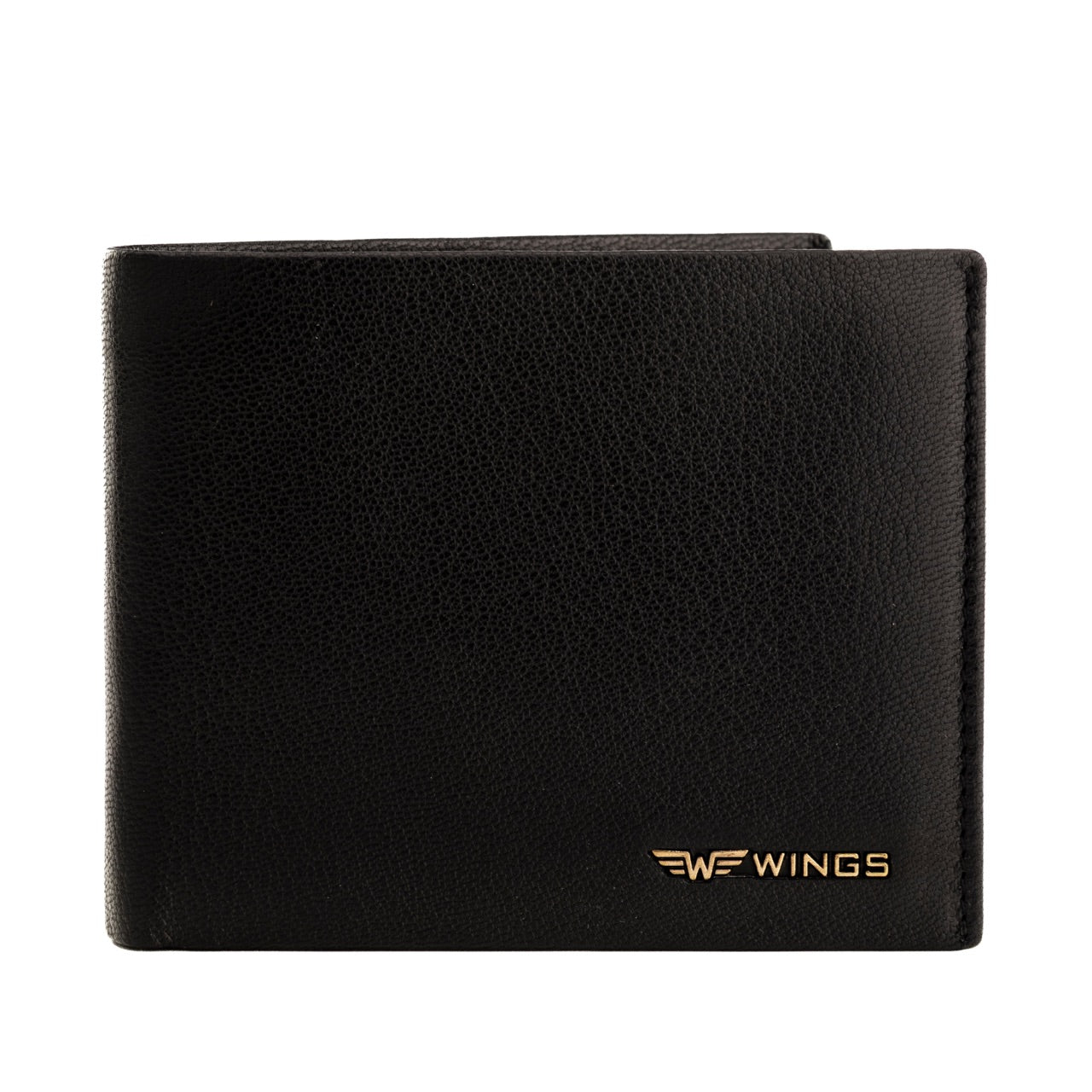 Męski portfel WINGS z naturalnej skóry koziej Black