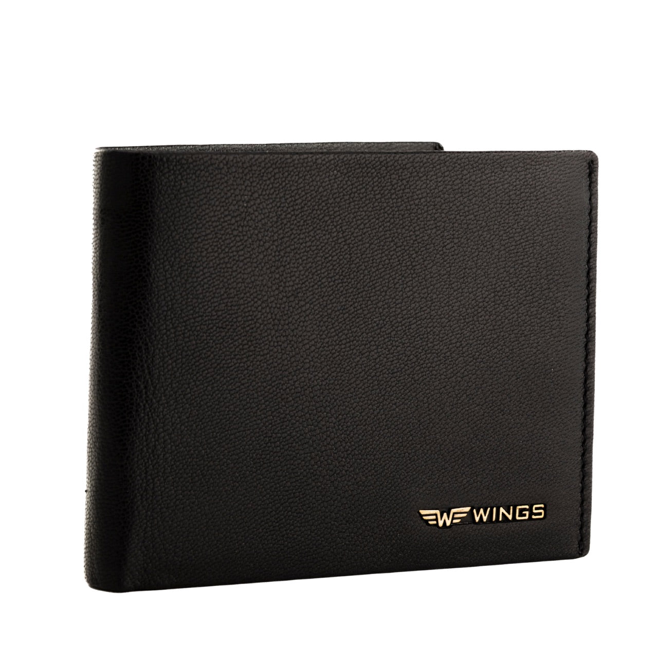 Męski portfel WINGS z naturalnej skóry koziej Black