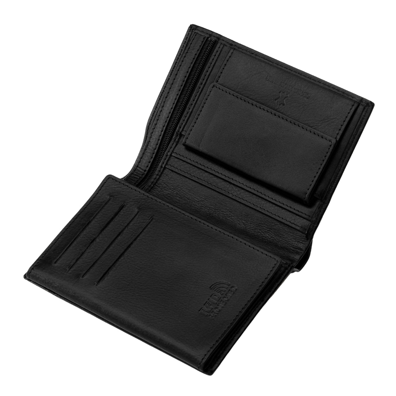 WINGS Męski portfel ze skóry bydlęcej Black