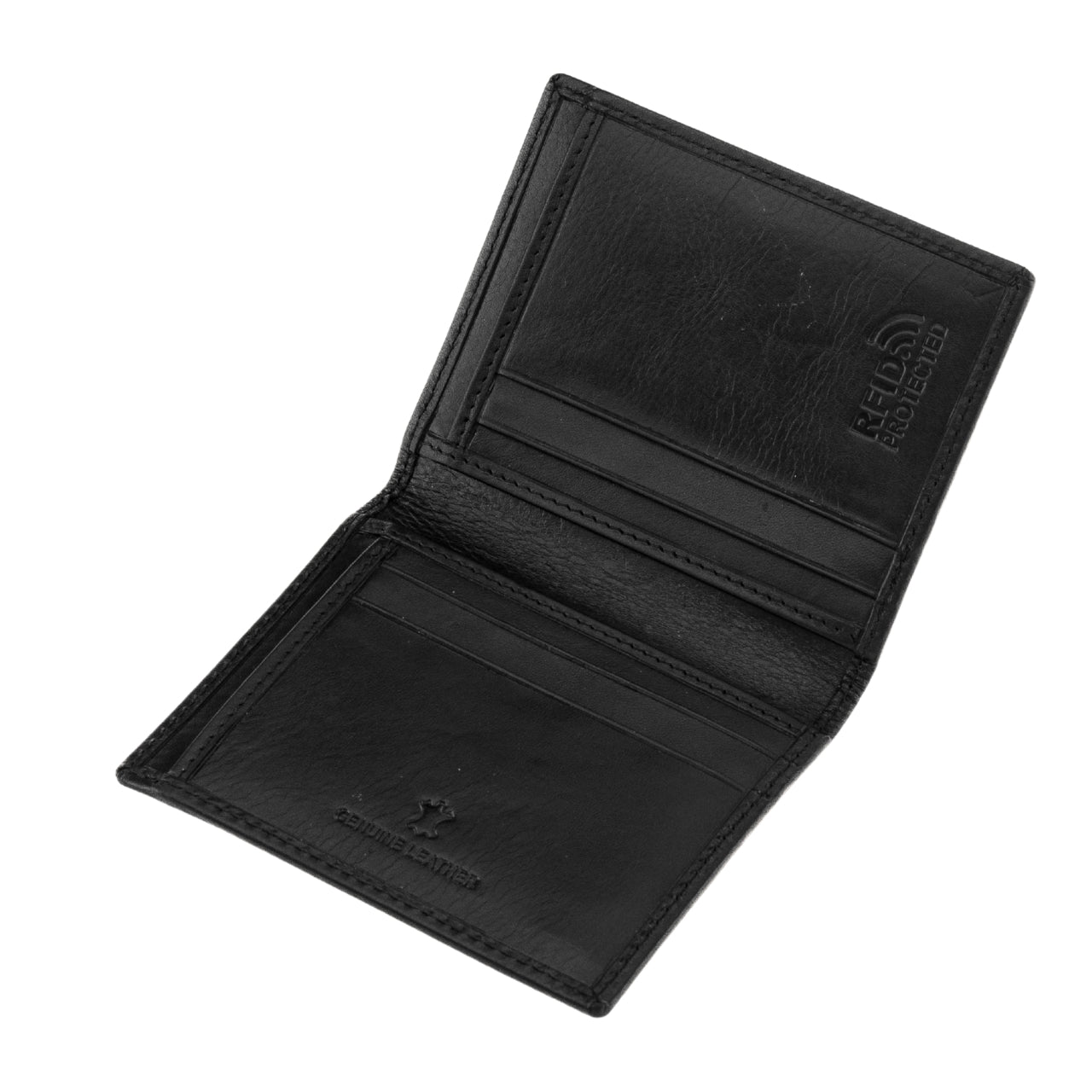 WINGS Cardholder z gładkiej naturalnej skóry bydlęcej Black