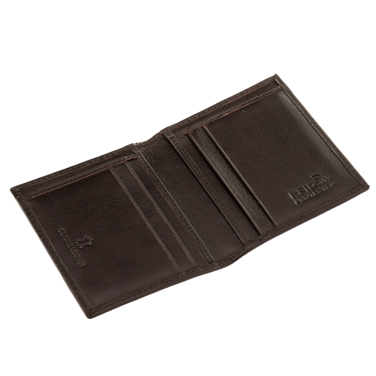 WINGS Cardholder z gładkiej naturalnej skóry bydlęcej Brown
