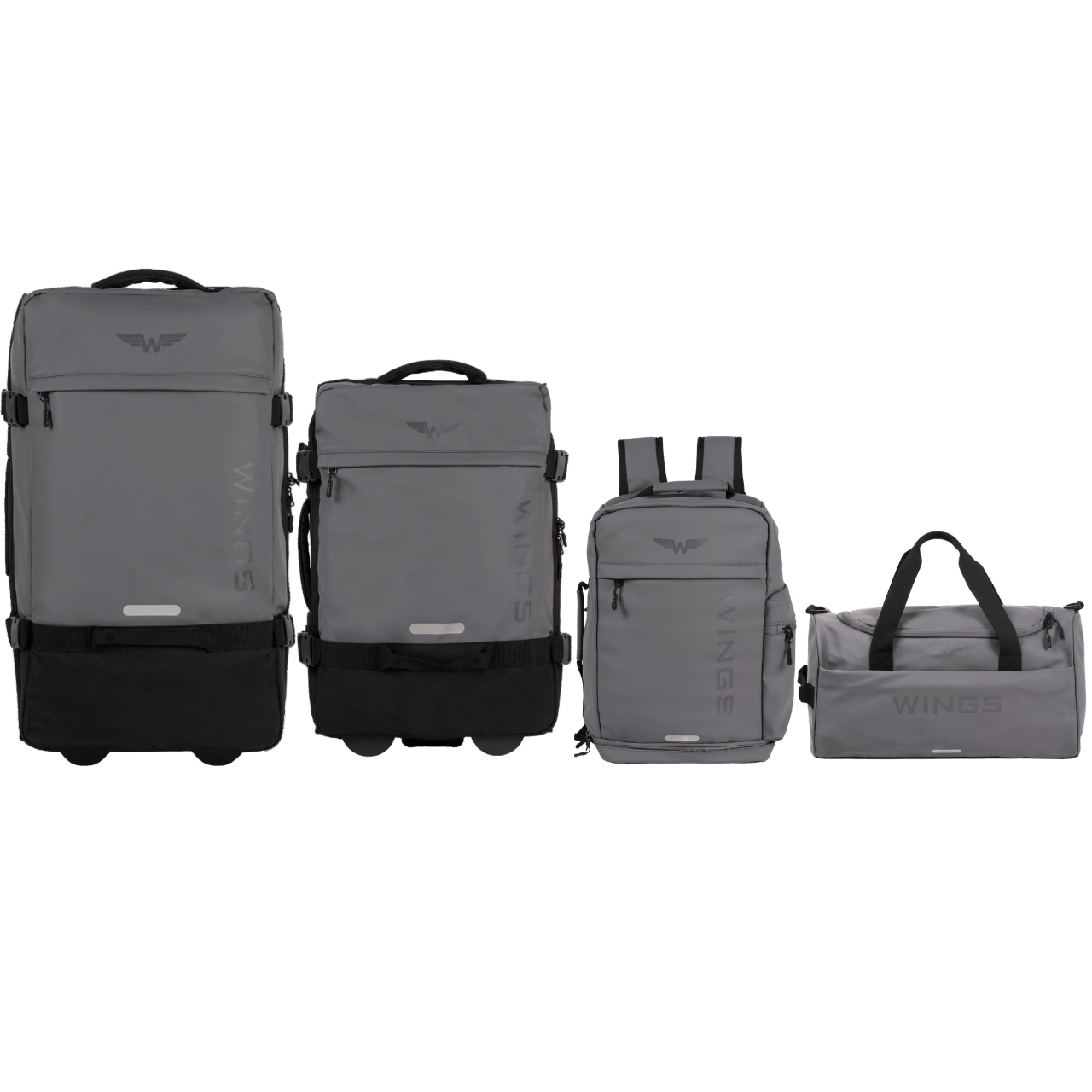 WINGS Komplet walizek miękkich 4w1 STORK Grey
