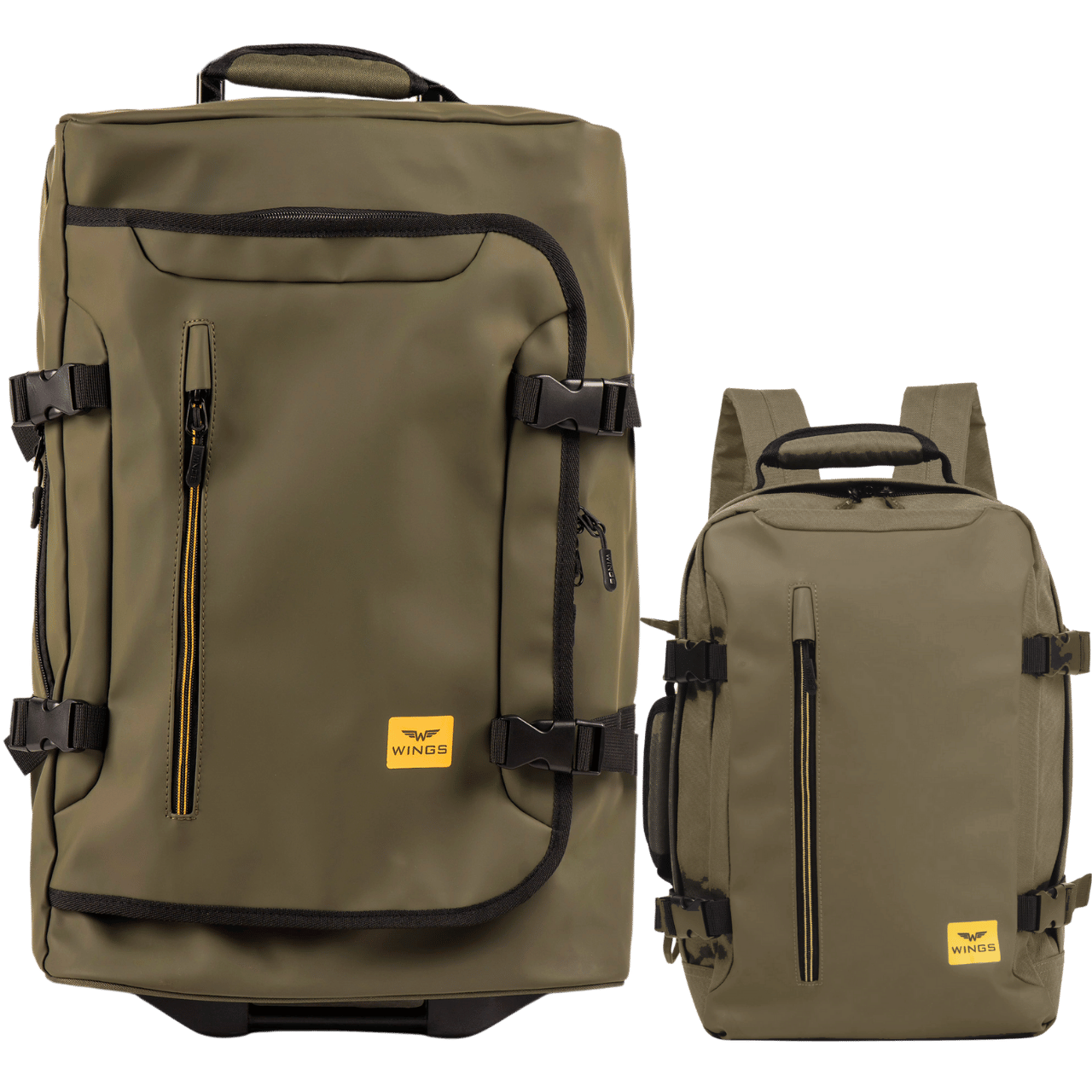 WINGS Komplet podróżny 2w1 plecak + walizka S 20" PARTRIGE Dark Green