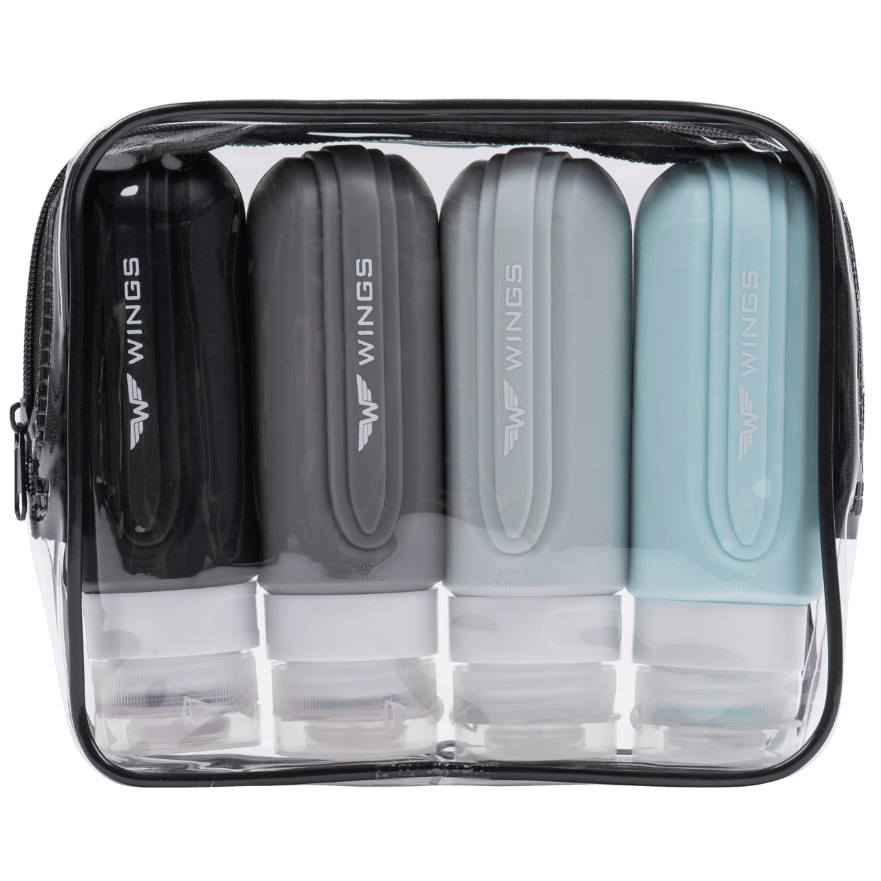 Zestaw 4 silikonowych pojemników podróżnych 90ml