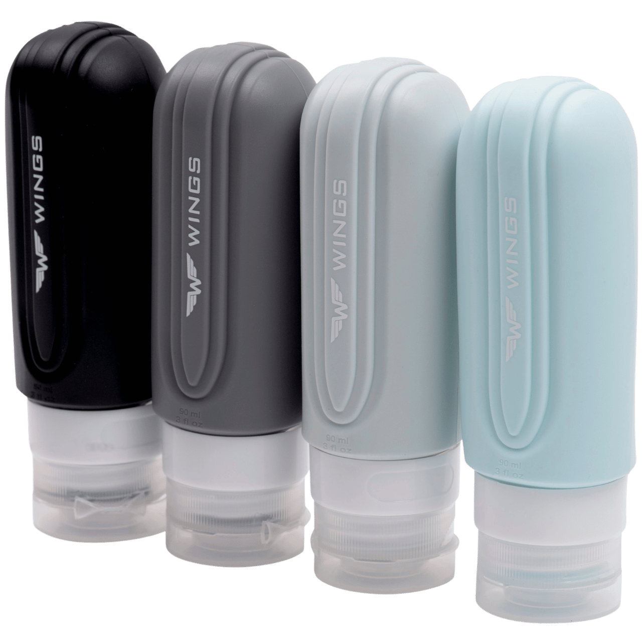 Zestaw 4 silikonowych pojemników podróżnych 90ml