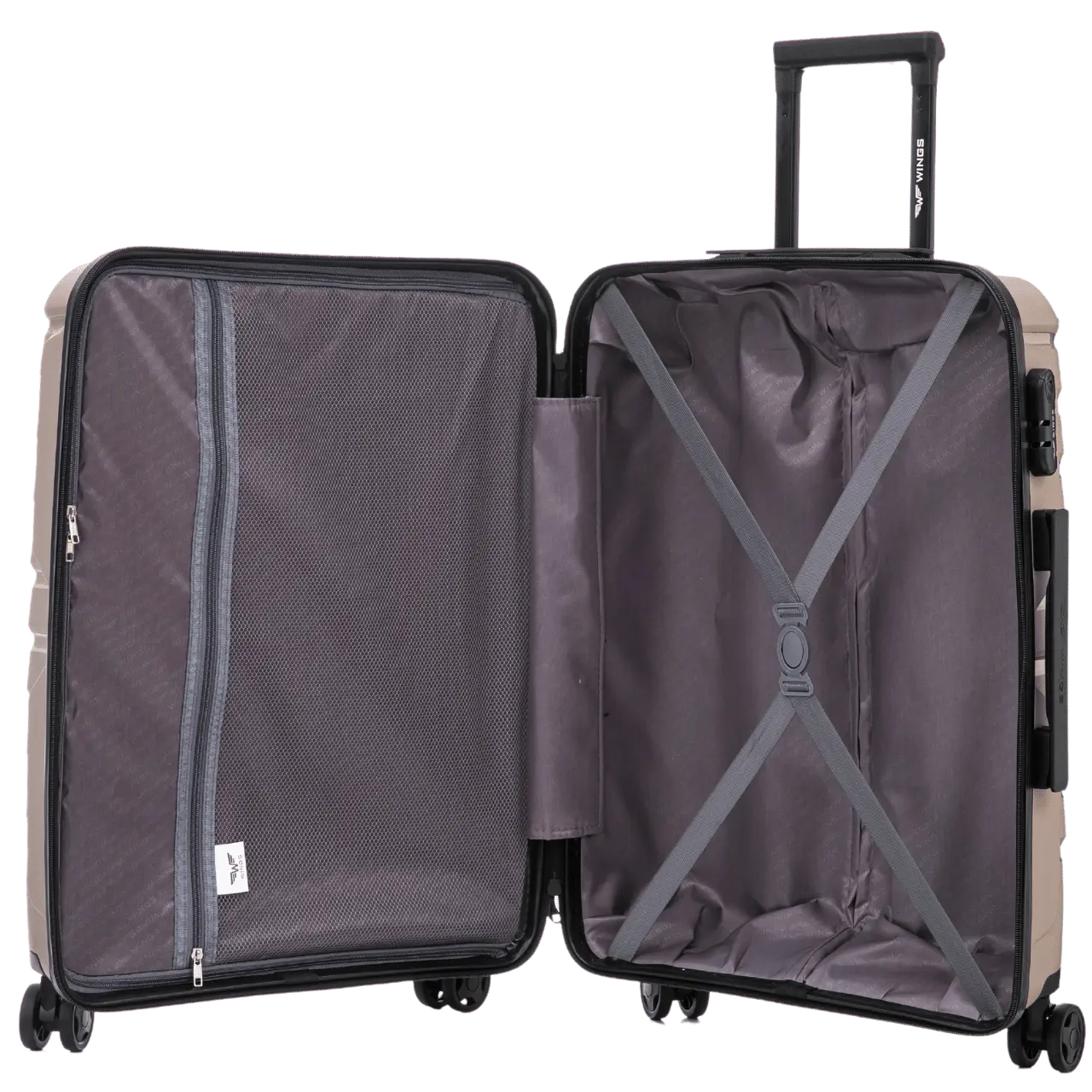 Zestaw 3 walizek Wings PHOENIX 2.0 polipropylen CHAMPAGNE PHOENIX COLLECTION