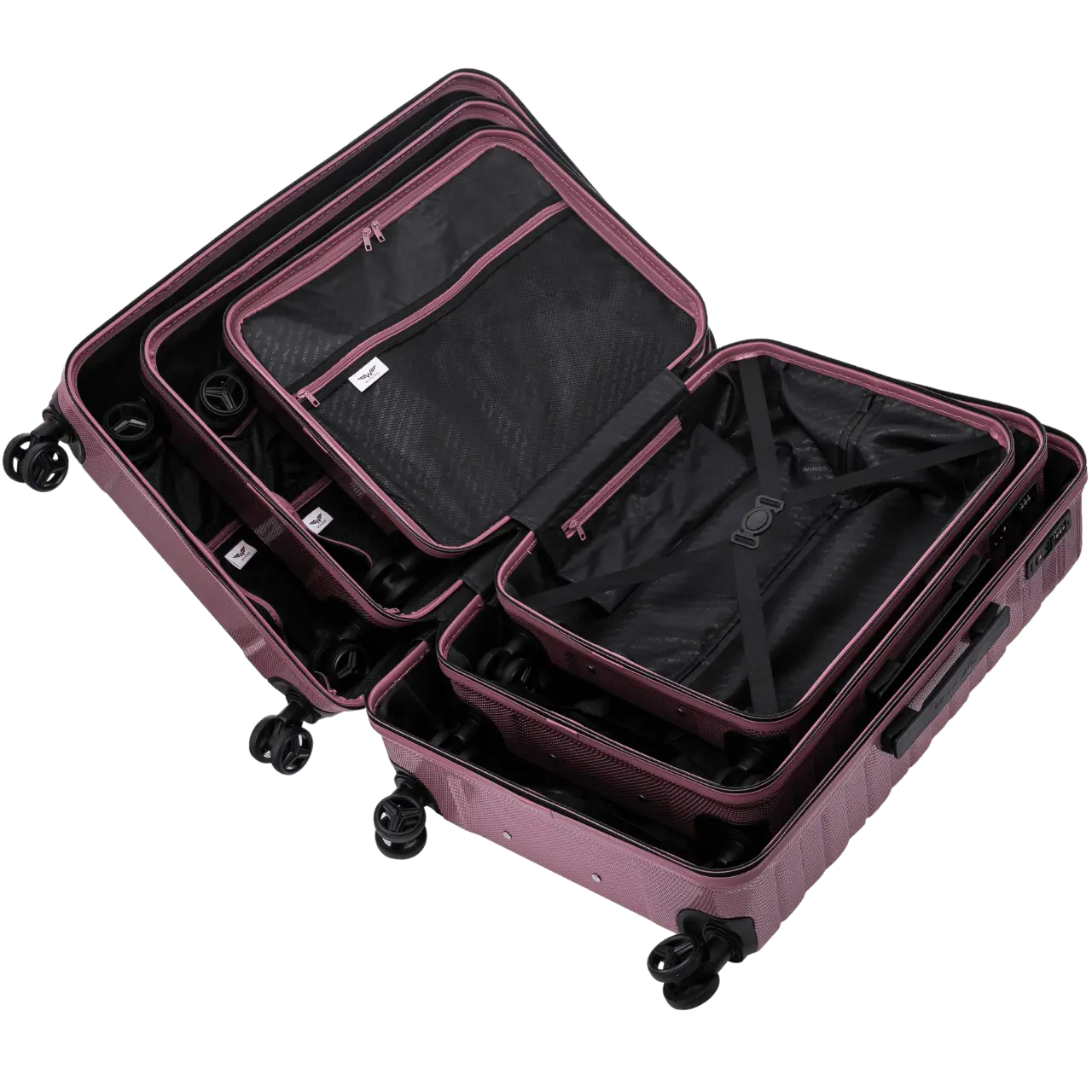 Zestaw 3 walizek Wings CRAKE POLICARBON 100% DARK GREY CRAKE COLLECTION