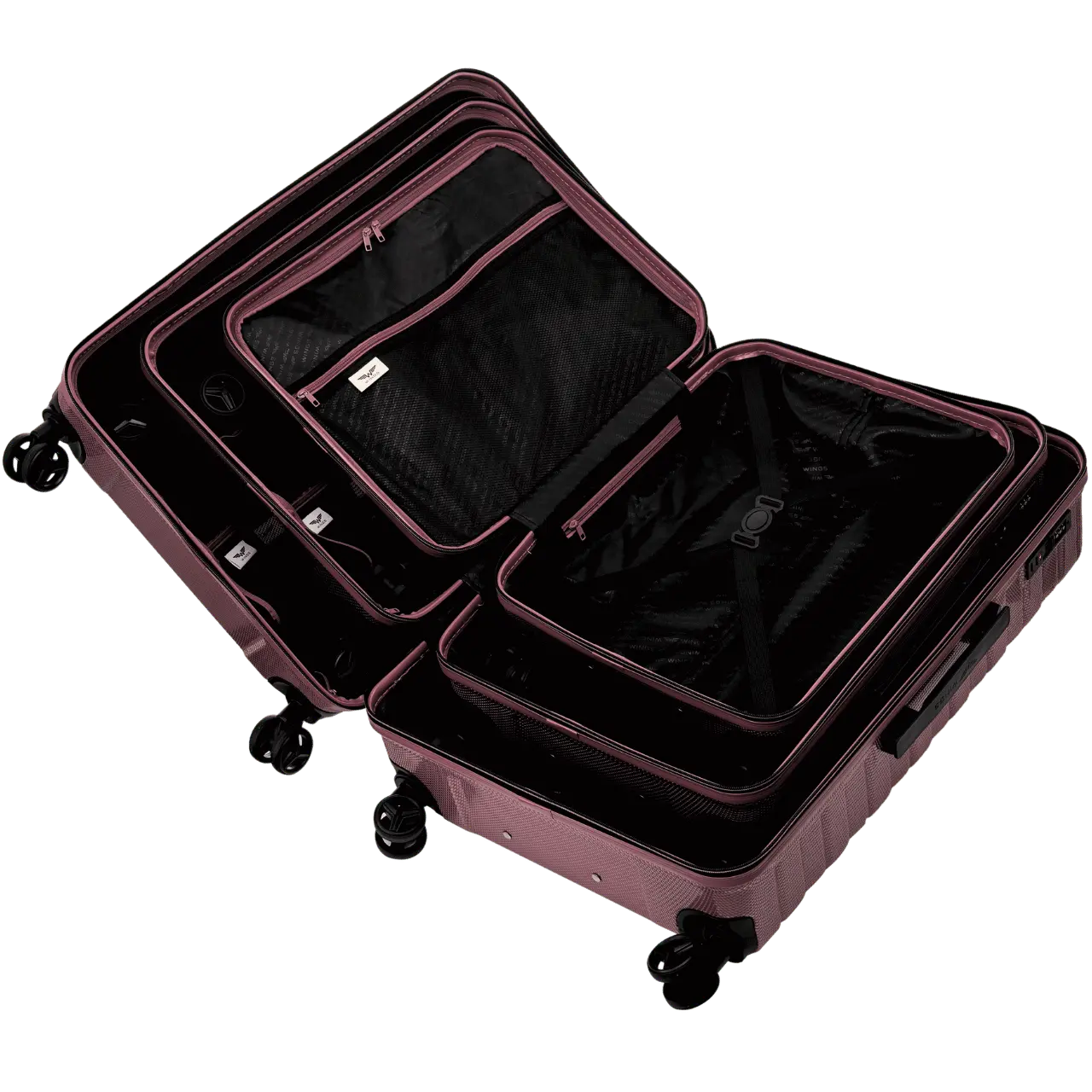 Zestaw 4 walizek Wings CRAKE POLICARBON 100% ROSE GOLD CRAKE COLLECTION