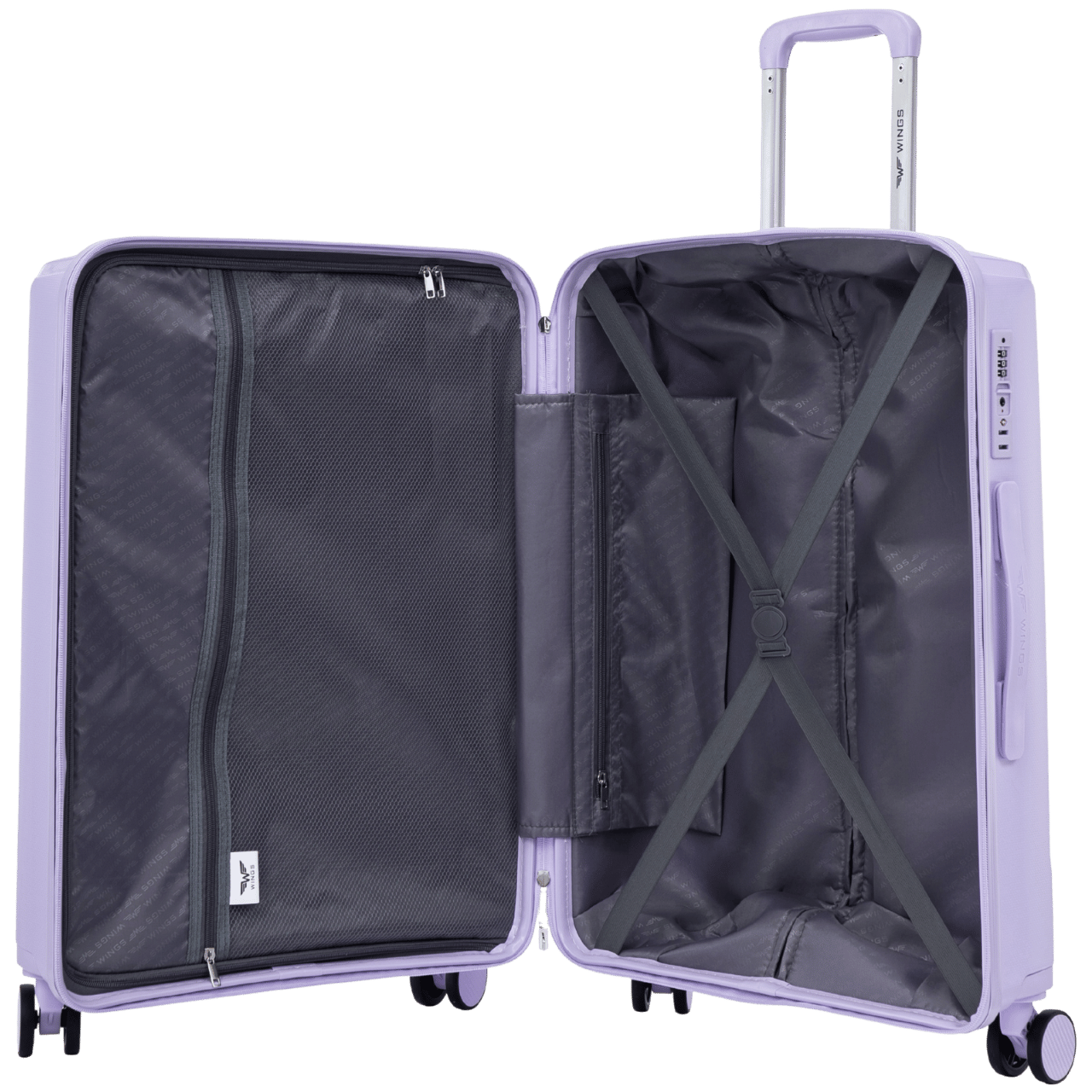 Walizka średnia Wings COCKATIEL polipropylen 24" WHITE PURPLE