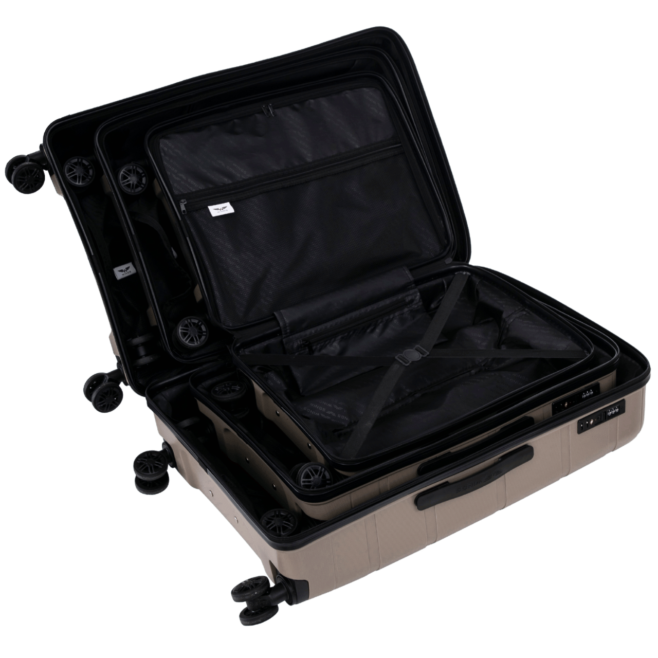 Komplet 3 walizek Wings HAWFINCH 2.0  polipropylen CHAMPAGNE HAWFINCH COLLECTION