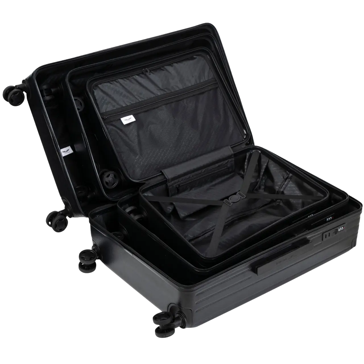 Komplet 3 WALIZEK Wings ABS+ BUNTING BLACK BUNTING COLLECTION