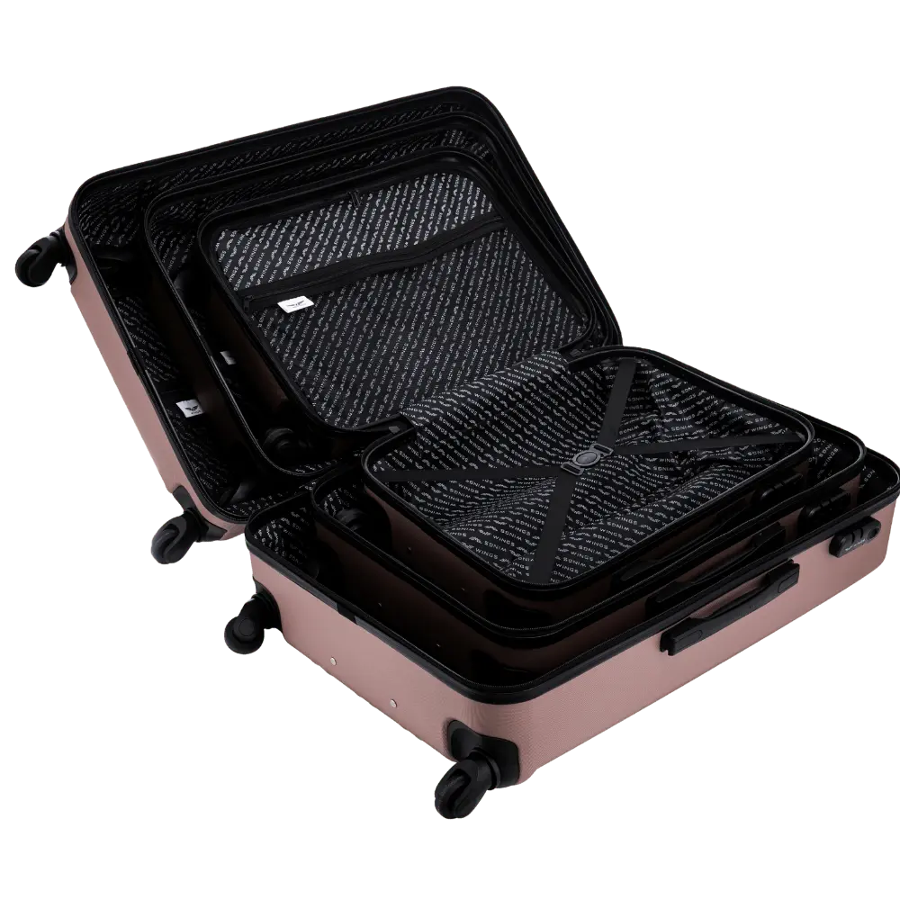 Zestaw 4 walizek WINGS HARRIER S M L + kuferek ROSE GOLD HARRIER COLLECTION