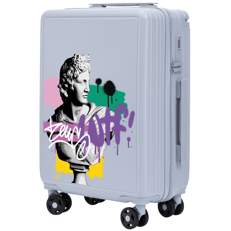 Walizka kabinowa Wings ABS+ 20" Customized  PASTEL BLUE ZEUS