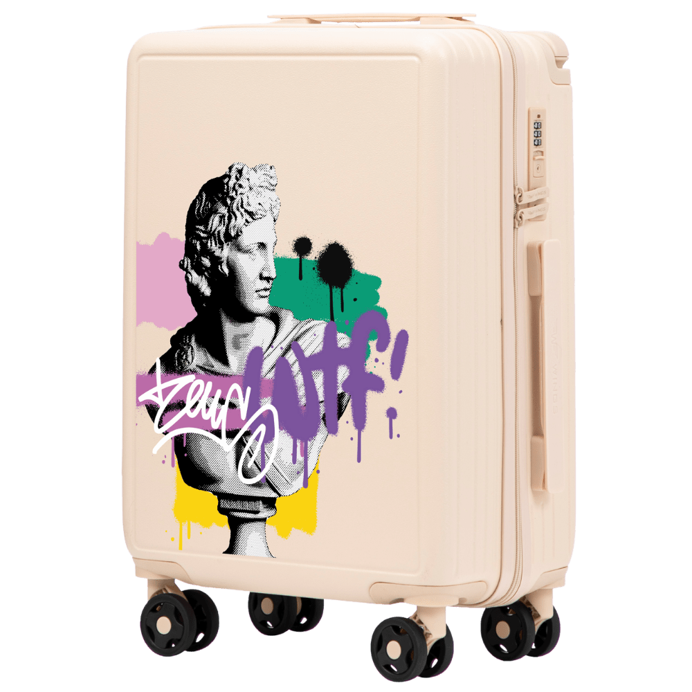 Walizka kabinowa Wings ABS+ 20" Customized DIRTY WHITE ZEUS customized