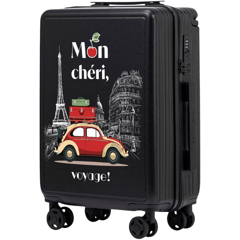 Walizka kabinowa Wings ABS+ 20" Customized BLACK MON CHERI