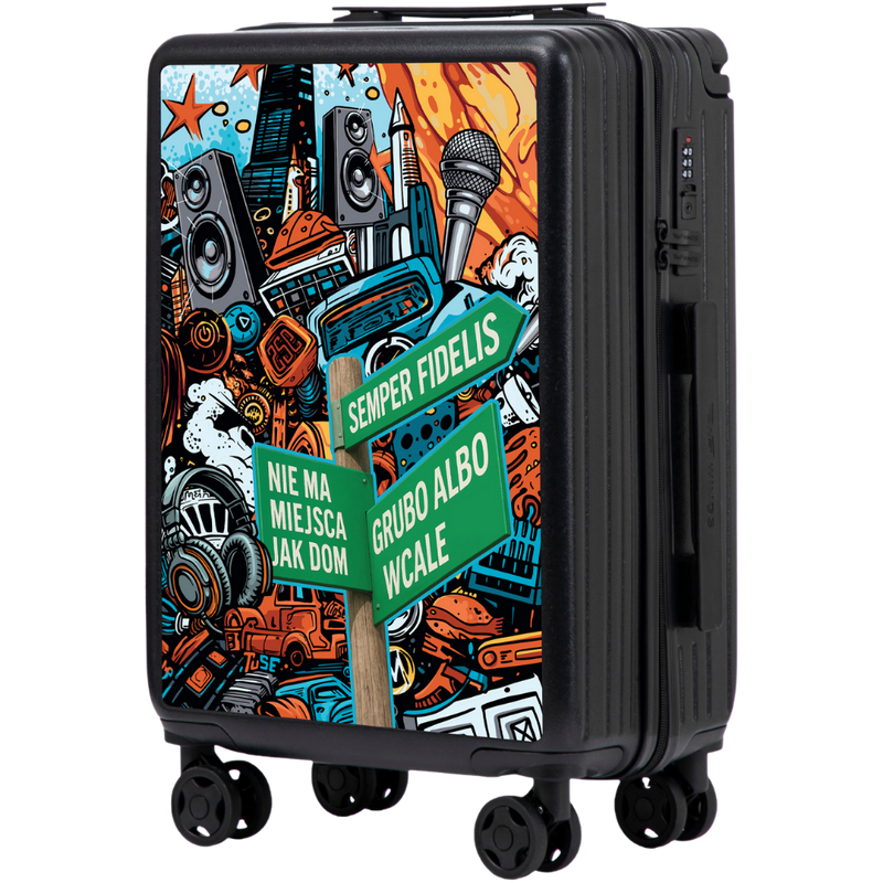 Walizka kabinowa Wings  ABS+ 20" Customized Tuse Pih BLACK