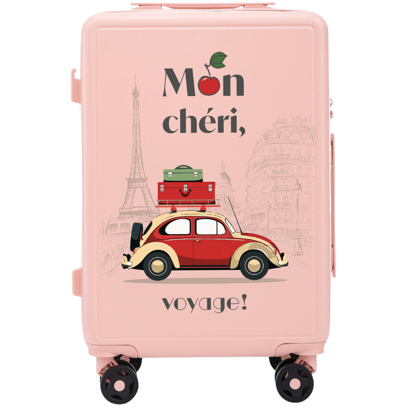 Walizka kabinowa Wings ABS+ 20" Customized  SOFT PINK MON CHERI