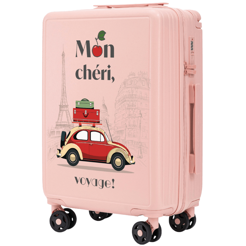 Walizka kabinowa Wings ABS+ 20" Customized  SOFT PINK MON CHERI