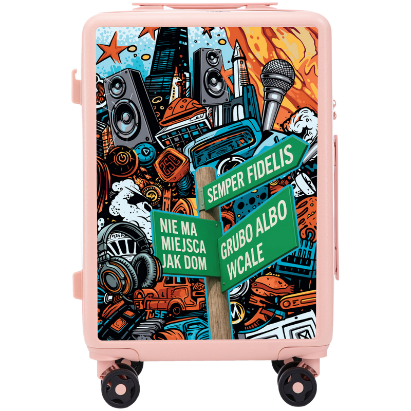 Walizka kabinowa Wings ABS+ 20" Customized Tuse Pih SOFT PINK