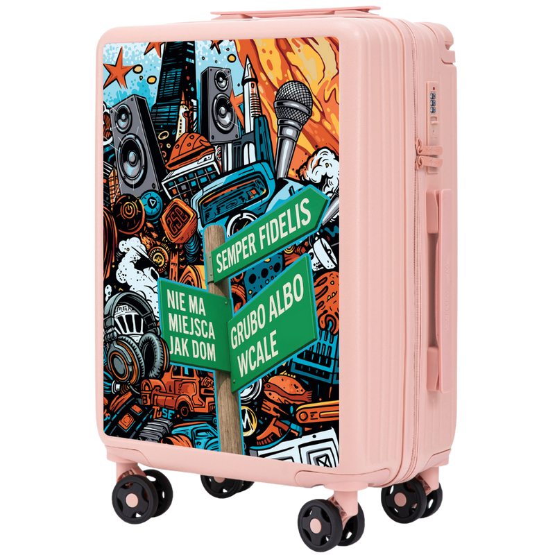 Walizka kabinowa Wings ABS+ 20" Customized Tuse Pih SOFT PINK