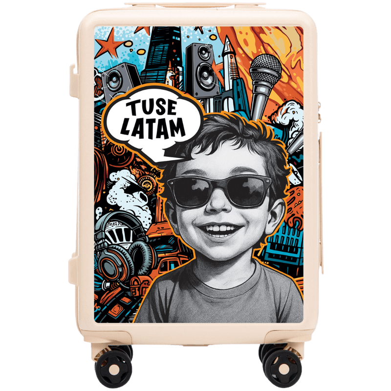 Walizka kabinowa Wings  x TUSE Customized 20" BOY DIRTY WHITE