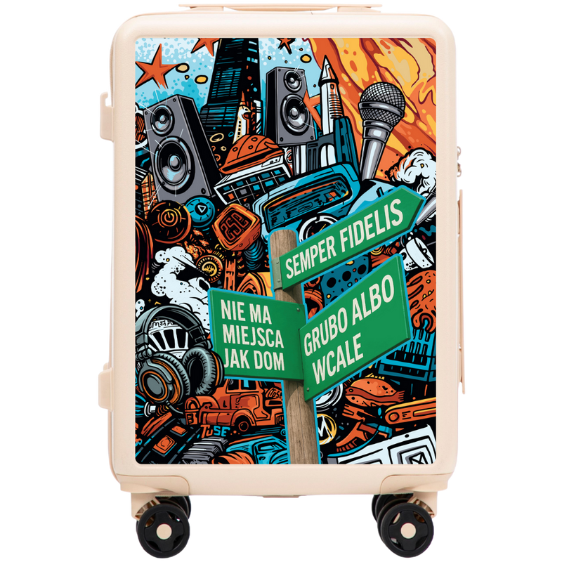 Walizka kabinowa Wings ABS+ 20" Customized Tuse Pih DIRTY WHITE