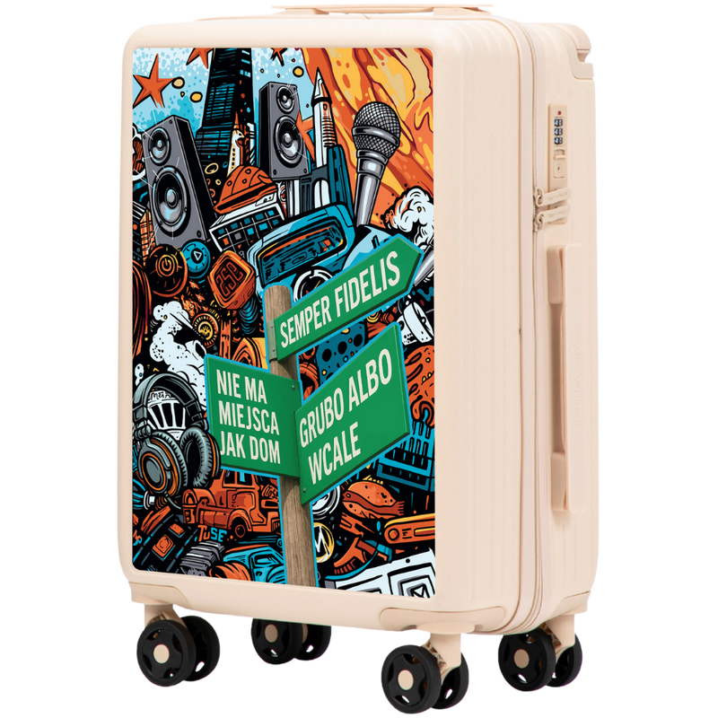 Walizka kabinowa Wings ABS+ 20" Customized Tuse Pih DIRTY WHITE
