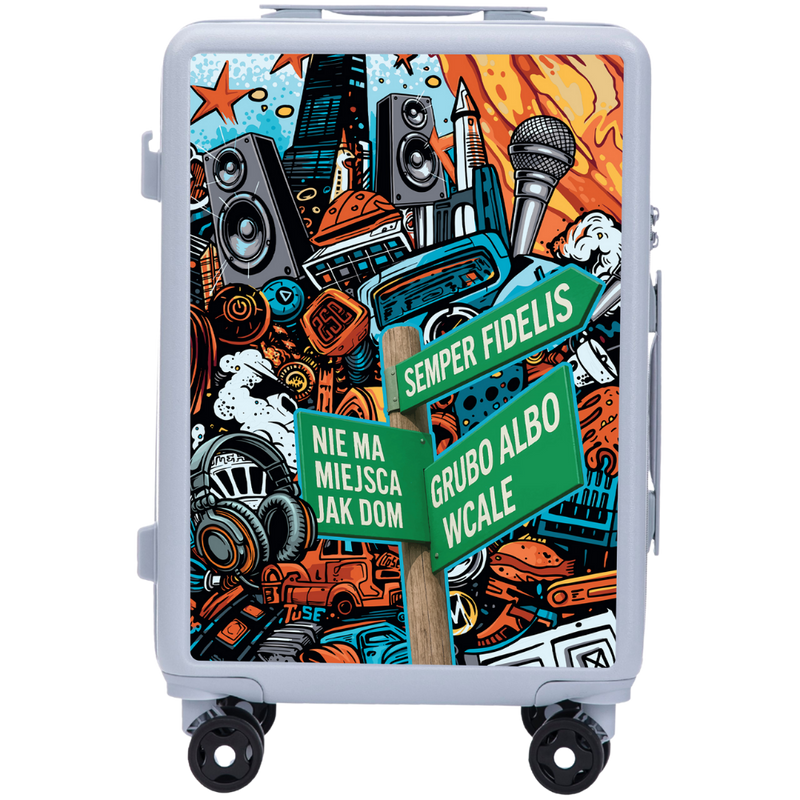 Walizka kabinowa Wings ABS+ 20" Customized Tuse Pih PASTEL BLUE