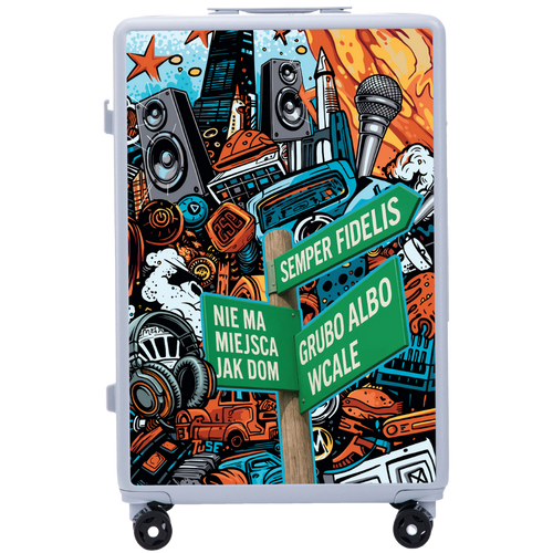 Walizka duża Wings  ABS+ 28" Customized Tuse Pih PASTEL BLUE