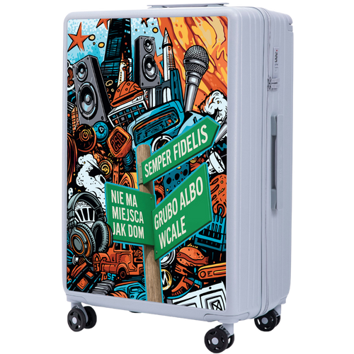 Walizka duża Wings  ABS+ 28" Customized Tuse Pih PASTEL BLUE