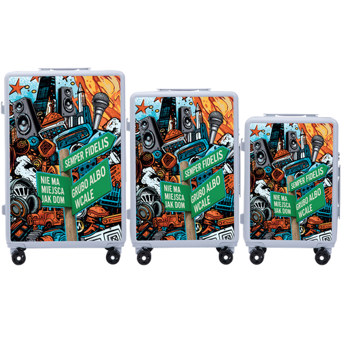 Komplet 3 WALIZEK Wings ABS+ Customized Tuse Pih PASTEL BLUE