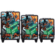 Komplet 3 WALIZEK Wings ABS+ Customized Tuse Pih  BLACK