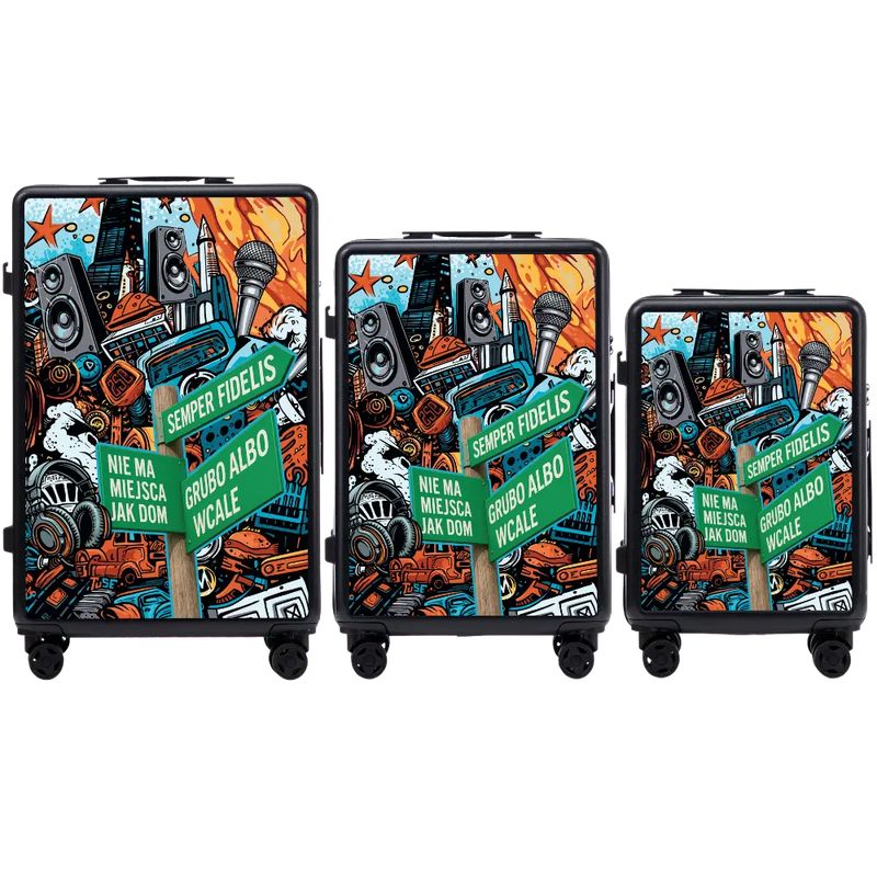 Komplet 3 WALIZEK Wings ABS+ Customized Tuse Pih  BLACK