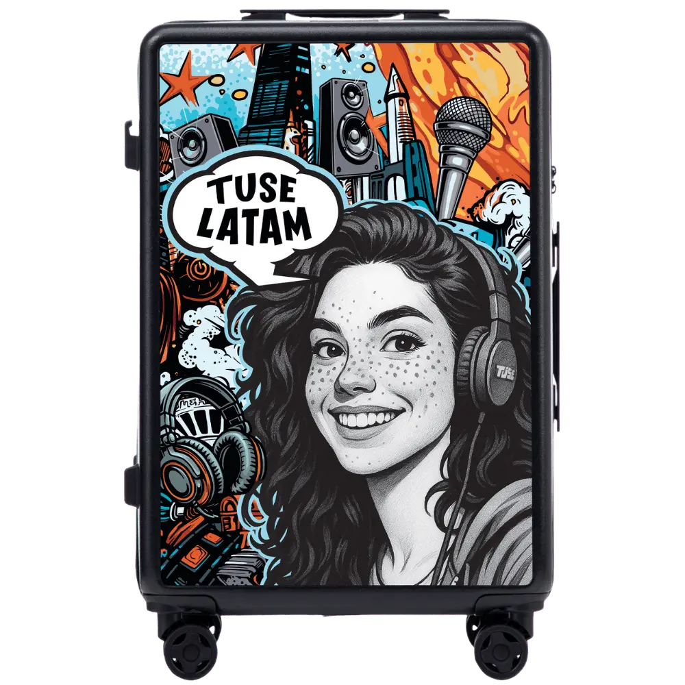 Walizka średnia Wings x TUSE Customized 24" GIRL BLACK customized