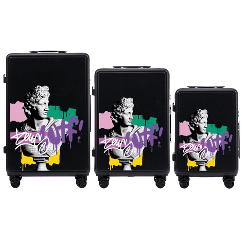 Komplet 3 WALIZEK Wings ABS+ Customized BLACK ZEUS