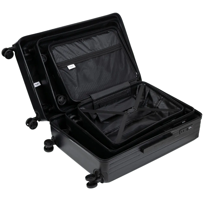Komplet 3 WALIZEK Wings ABS+ Customized BLACK MON CHERI