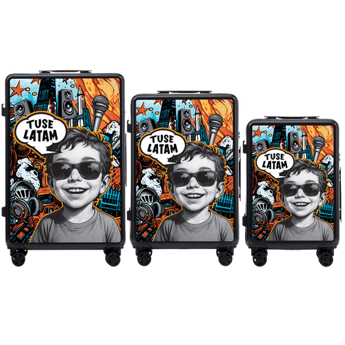 Komplet 3 WALIZEK Wings x TUSE Customized BOY BLACK