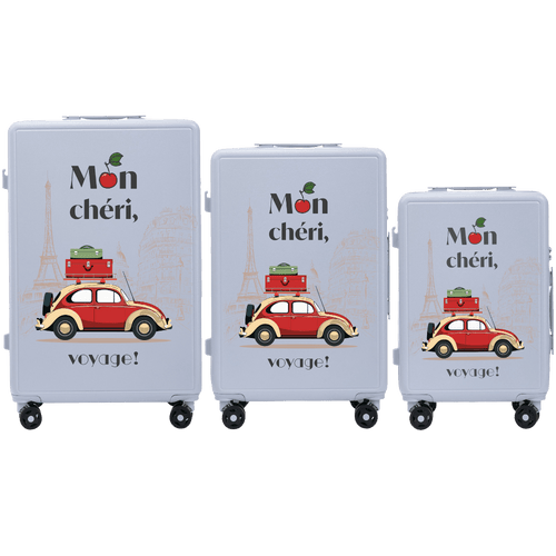 Komplet 3 WALIZEK Wings ABS+ Customized PASTEL BLUE MON CHERI