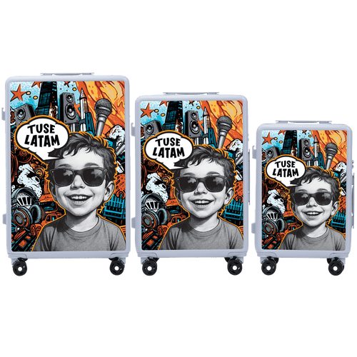 Komplet 3 WALIZEK Wings x TUSE Customized BOY PASTEL BLUE