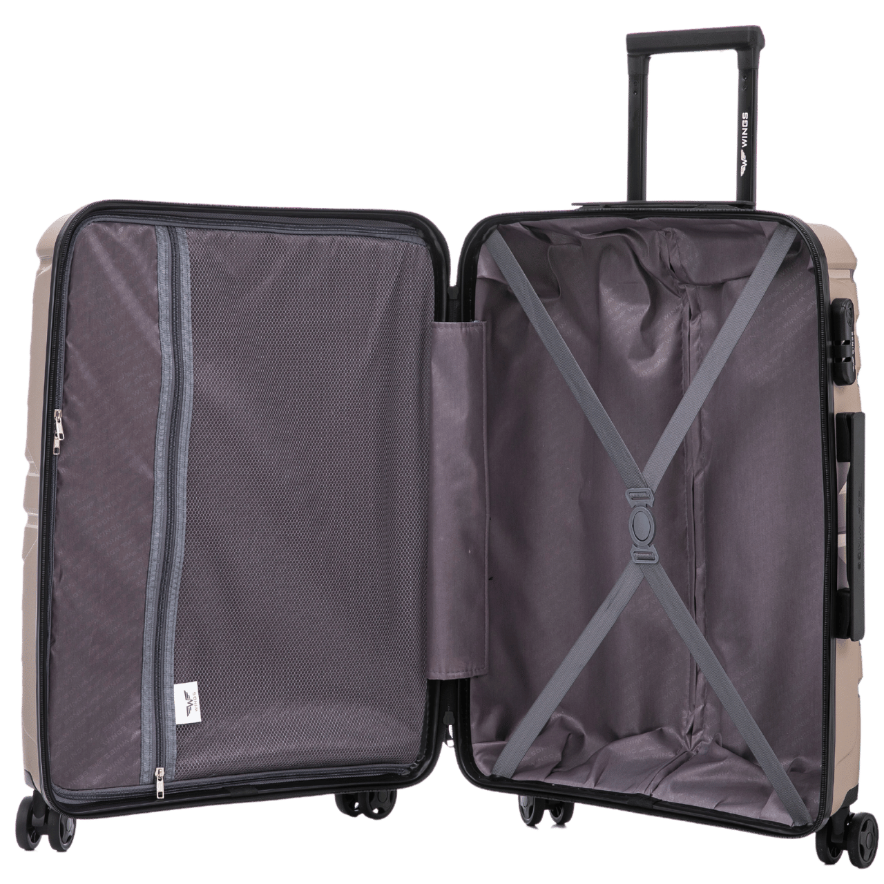 Walizka średnia Wings PHOENIX 2.0 polipropylen 24" CHAMPAGNE