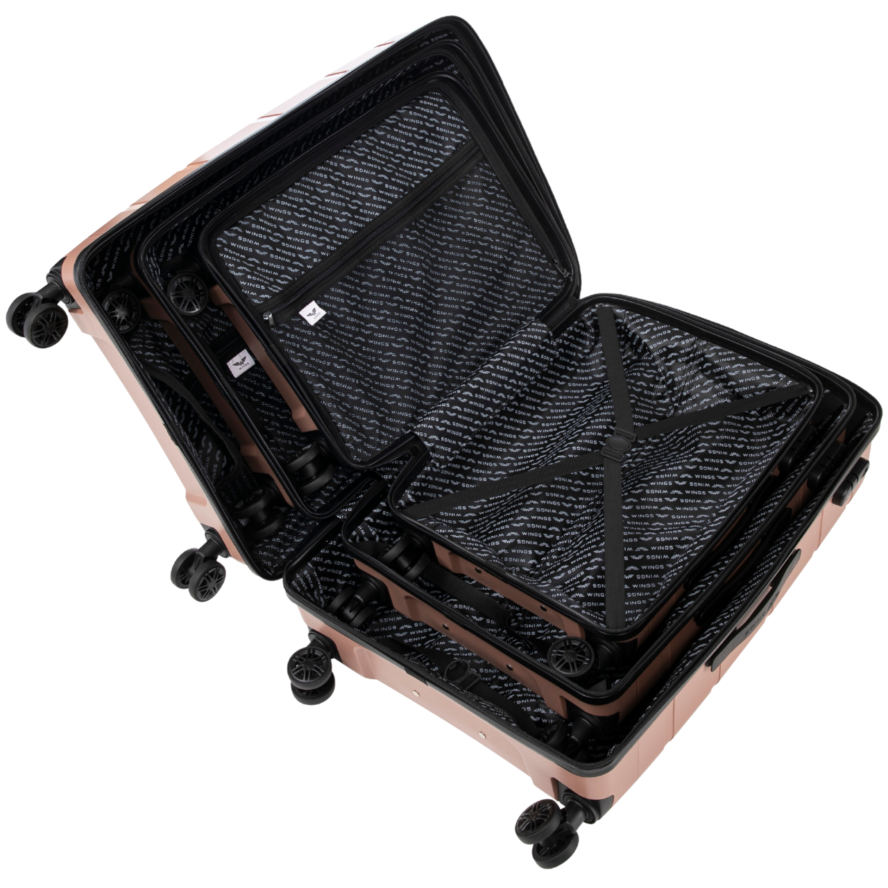 Komplet 3 walizek Wings HAWFINCH 3.0 polipropylen R. GOLD
