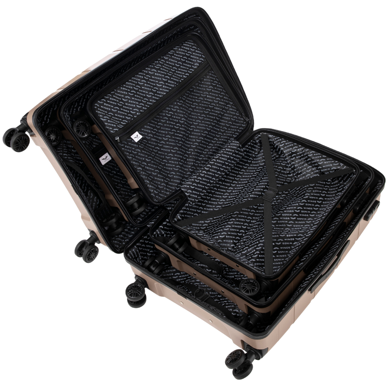 Komplet 3 walizek Wings HAWFINCH 3.0 polipropylen CHAMPAGNE