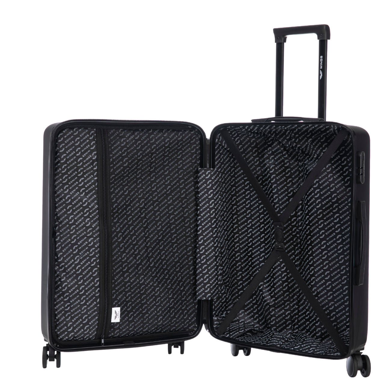 Walizka ŚREDNIA  Wings ABS+ COOT 24" Black