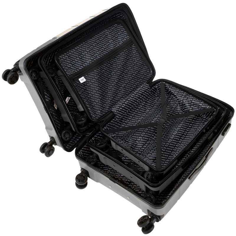 Komplet 3 walizek Wings HAWFINCH 3.0 polipropylen DARK GREY