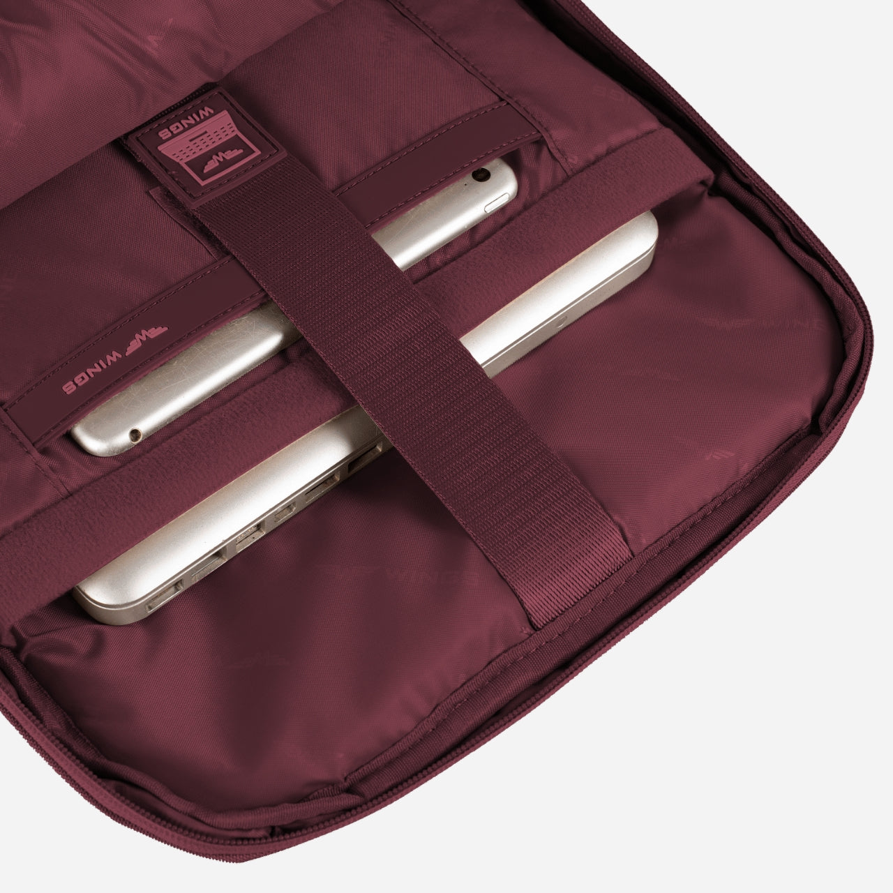 Zestaw plecak SKYLARK BURGUNDY i walizka kabinowa PHOENIX CHAMPAGNE 20"