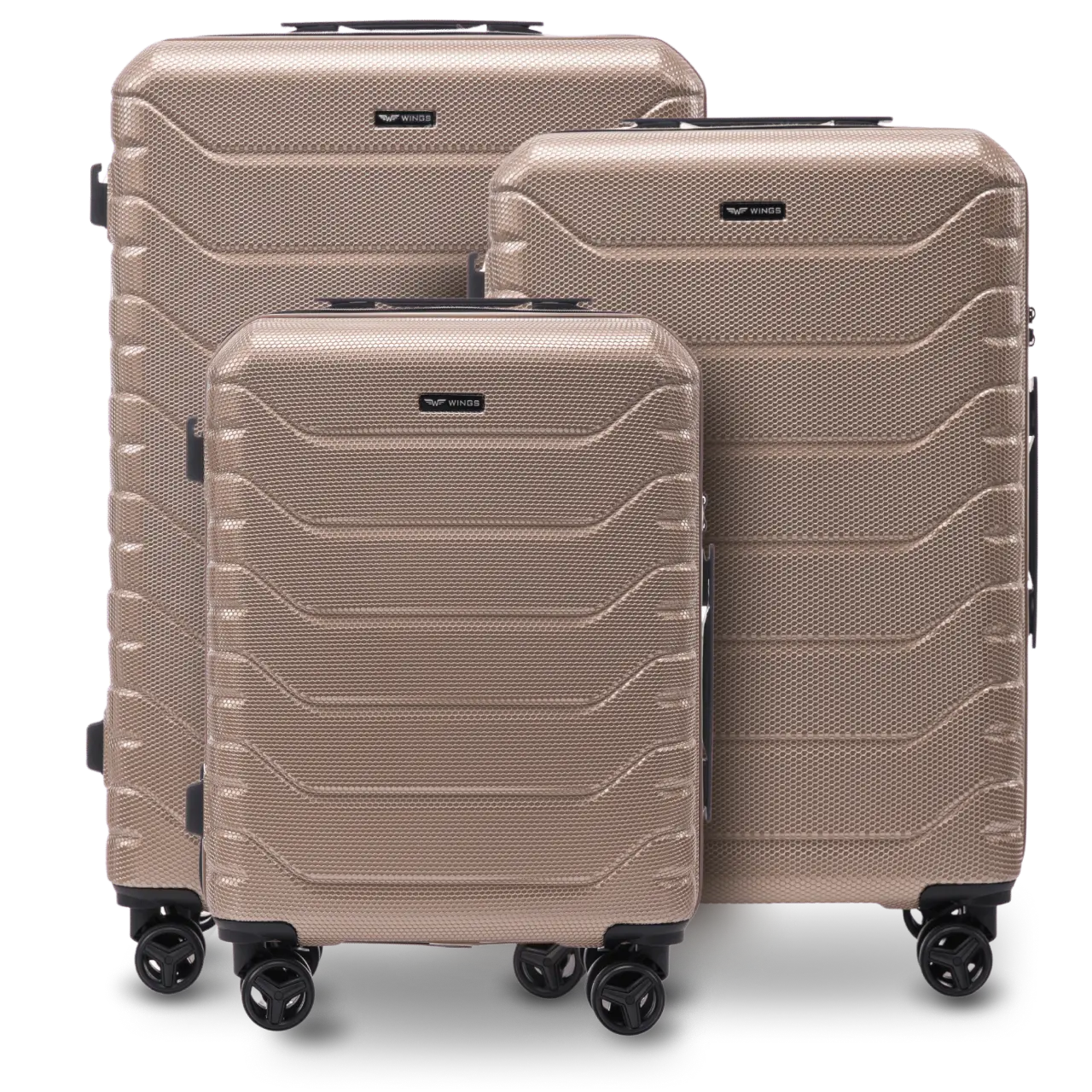 Zestaw 3 walizek Wings CRAKE POLICARBON 100% CHAMPAGNE CRAKE COLLECTION